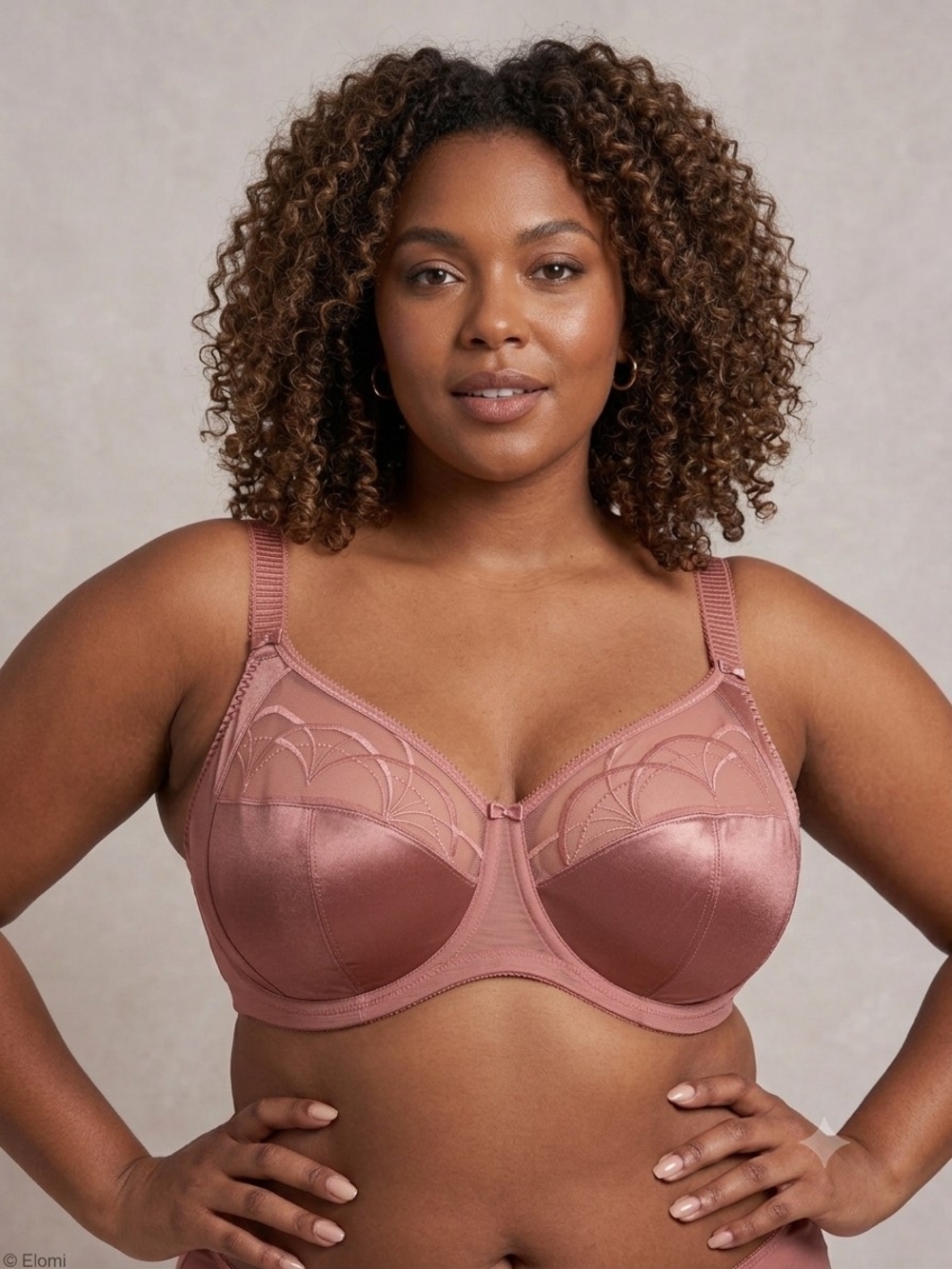 Elomi Cate Underwire Bra Rosewood Pink Lace Full Figure 46DD NWT Coverage